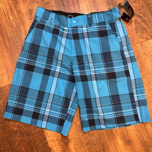 OP opflex Blue Plaid Shorts 4way stretch mens 30 new‎ - Picture 1 of 4
